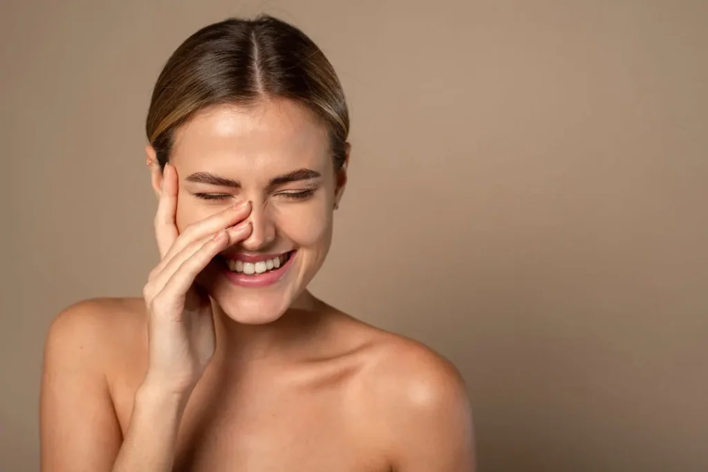 Woman having healthy skin. 