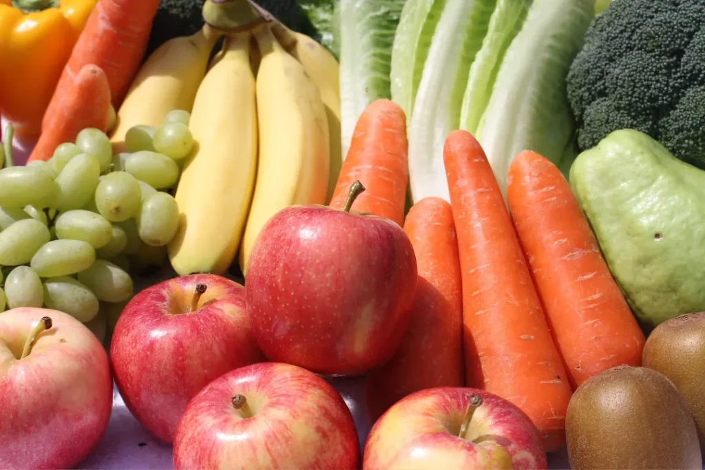 fresh vegetables and fruits