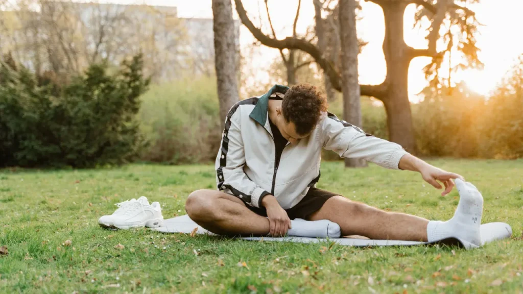 Man doing exercise. 