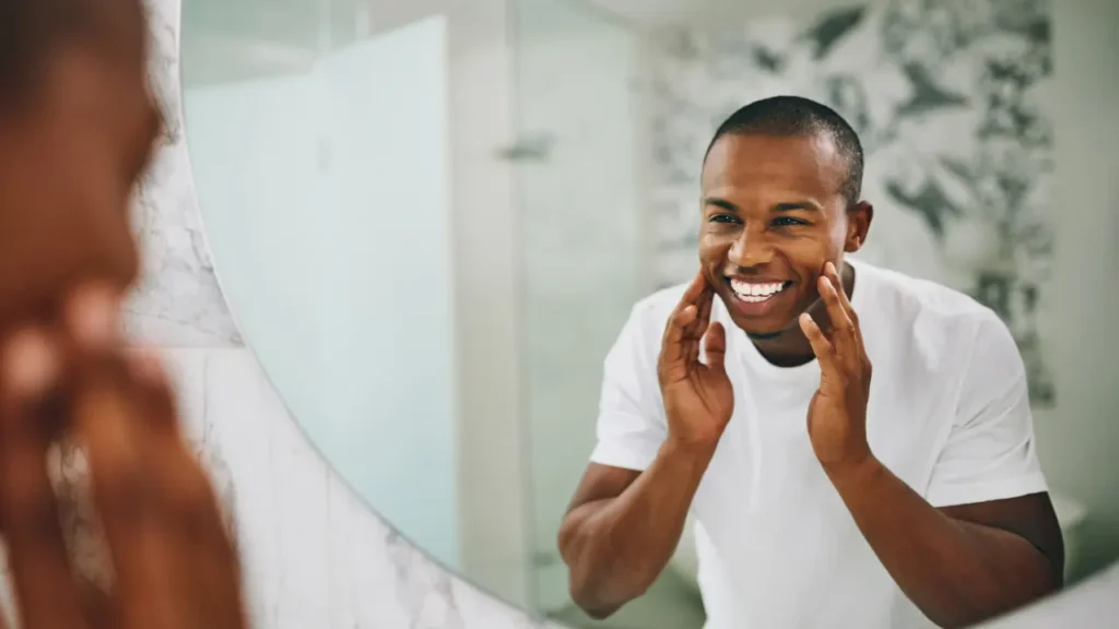 Man having healthy skin. 