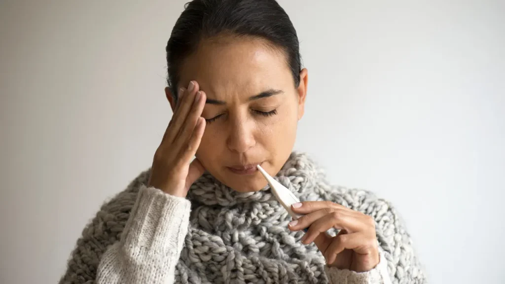 Lady facing high fever. 