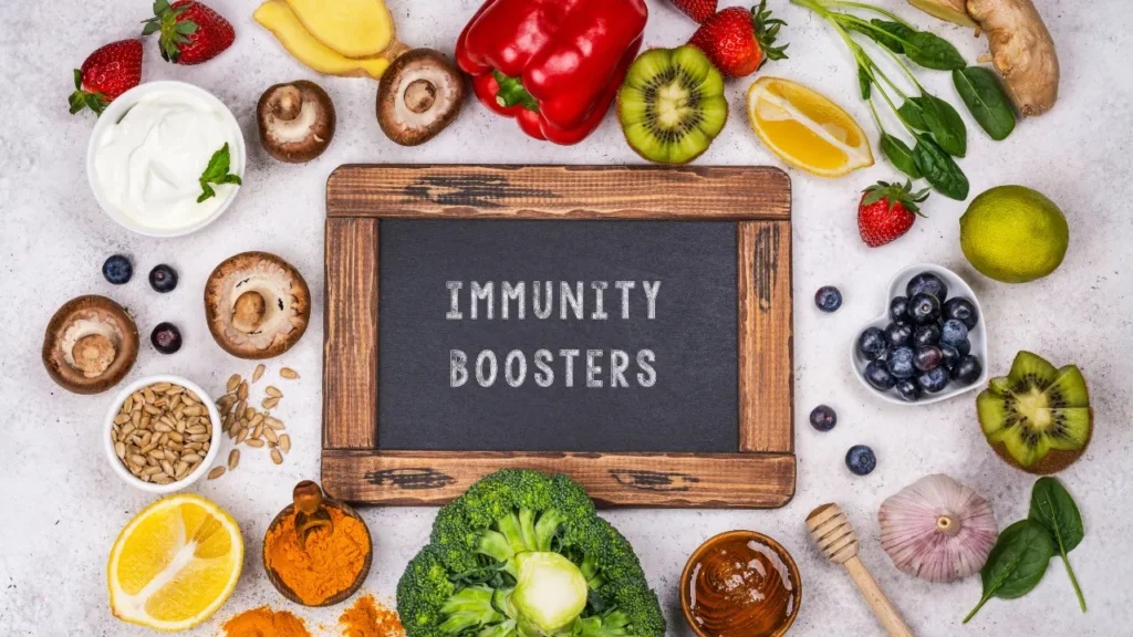 Food items for boosting immunity. 