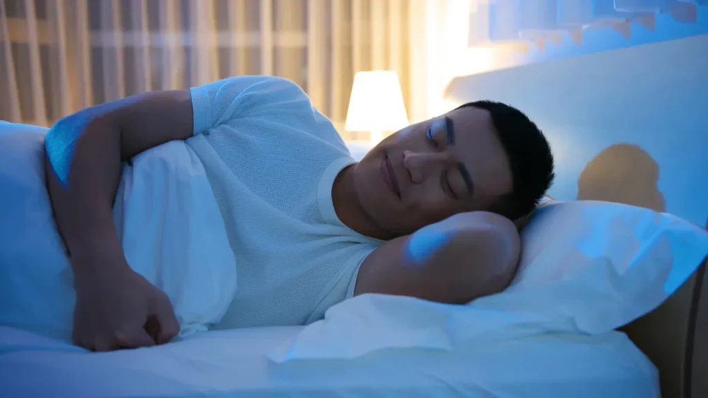 Man having healthy sleep. 