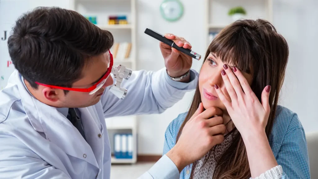 Eyesight check-up. 