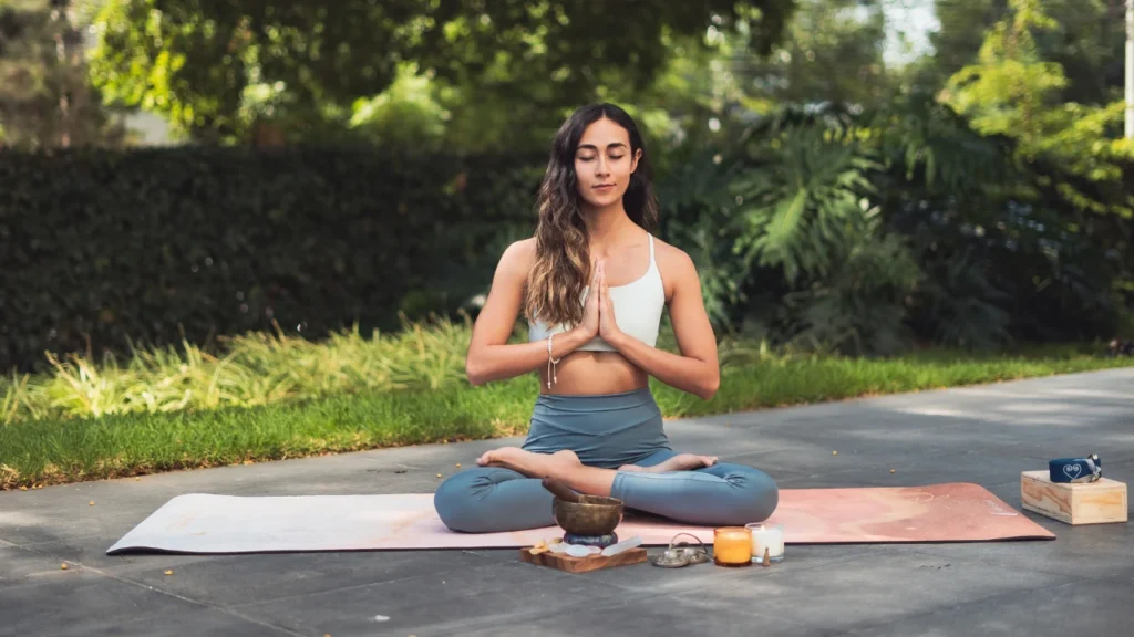 Girl doing yoga to enahnce mental alertness and focus