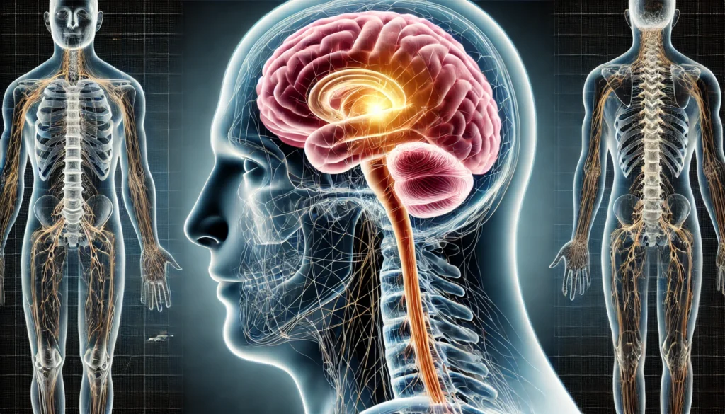 How to remember the brain parts – A detailed depiction of the brainstem, crucial for regulating vital bodily functions