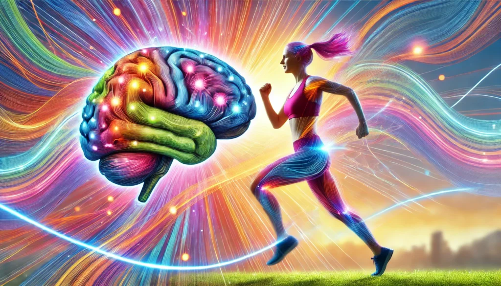 Exercise and Cognitive Function
ALT Text: A dynamic illustration of a person engaging in physical activity, with energy waves connecting to the brain, representing how exercise is one of the ways to help improve memory.