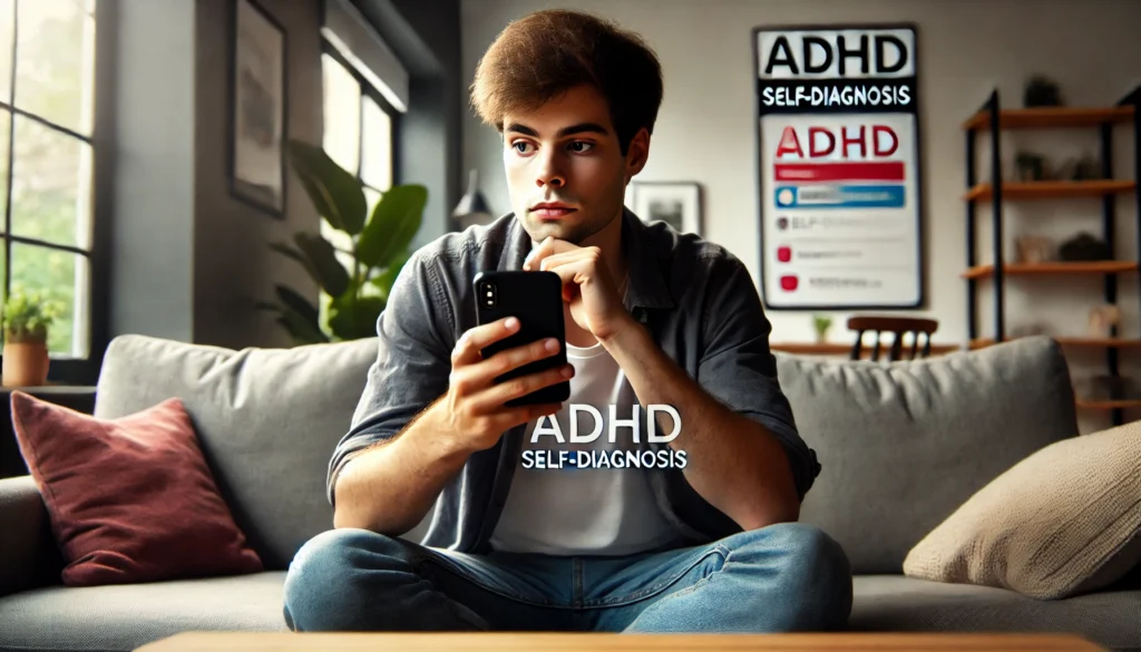 The Influence of Social Media on ADHD Self-Diagnosis

ALT Text: "A young adult sitting on a couch, scrolling through social media posts about ADHD self-diagnosis on their smartphone. Their thoughtful and slightly concerned expression reflects the impact of digital content on self-perception and mental health awareness."