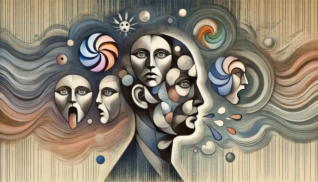 "Conceptual artwork illustrating ADHD symptoms from the DSM-5, showing a fragmented face symbolizing difficulty with focus, impulsivity, and cognitive overload."